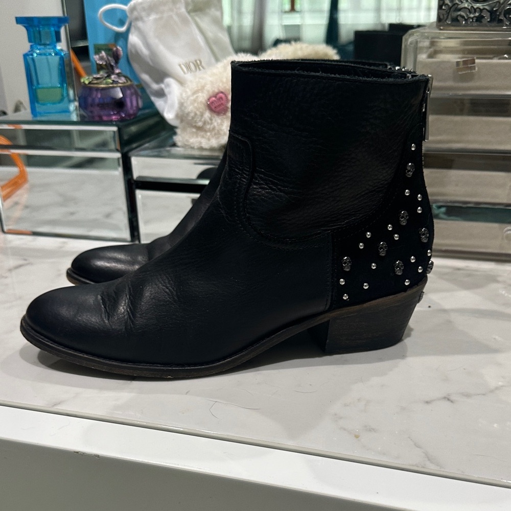 Zadig & Voltaire Black Ankle Boots with Studs